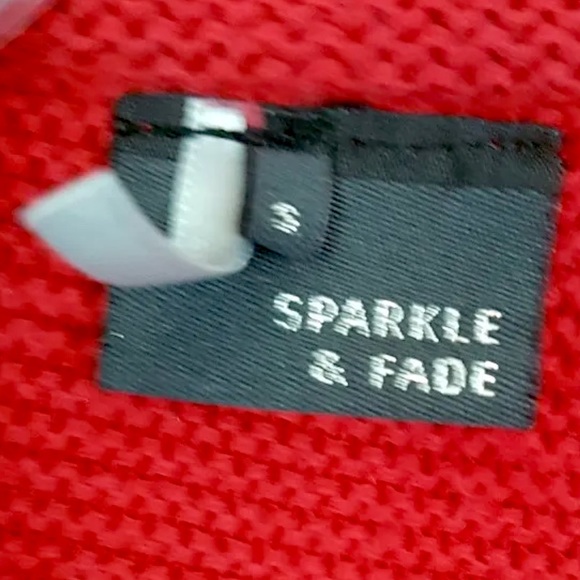 Sparkle and Fade Red Abstract Zipper Coat SZ Small - Picture 4 of 8